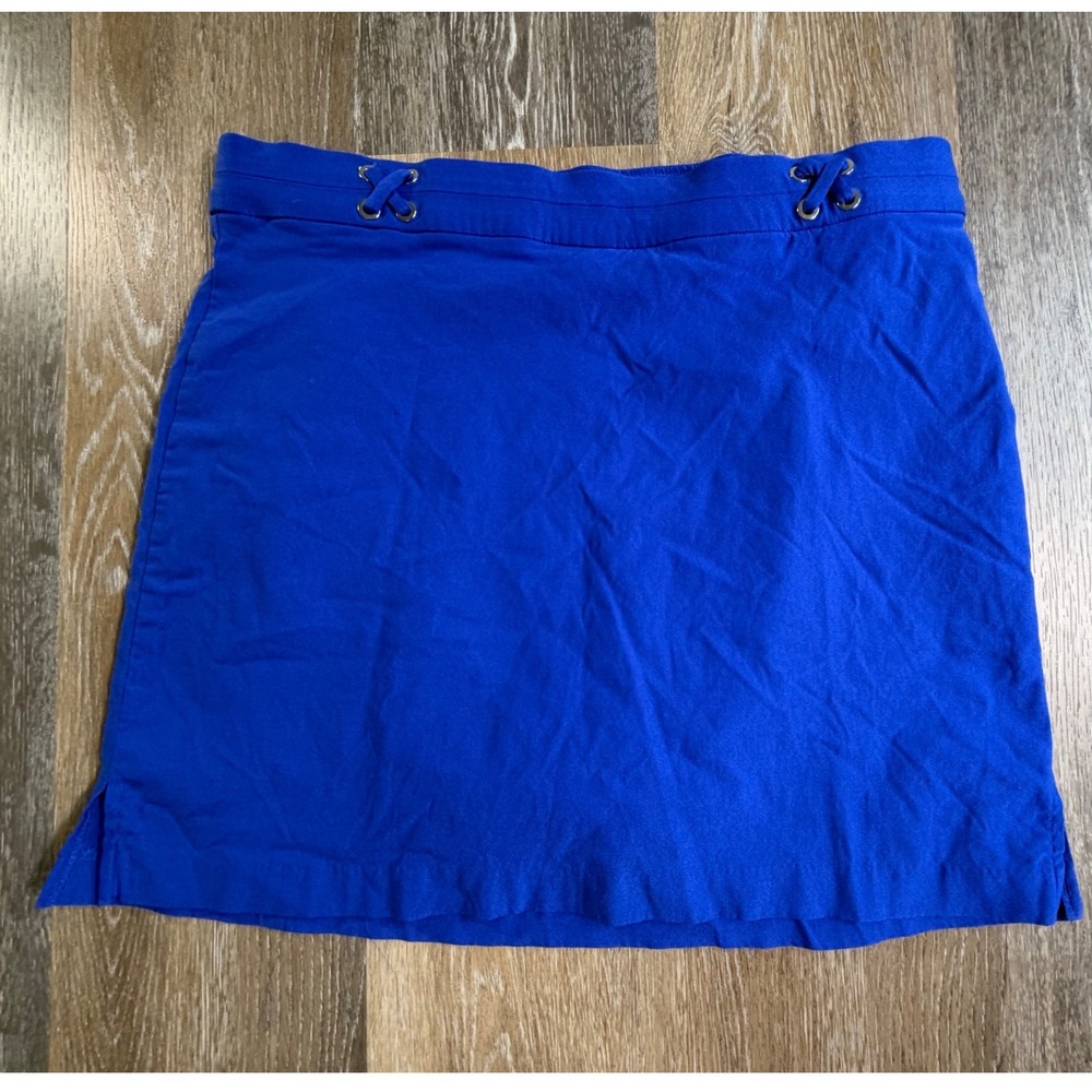 Rafaella Comfort Skort Womens L Blue Lace Up Grommet Activewear Short Skirt
